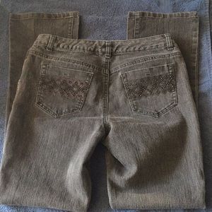 Style & Co. Faded Blk Bling Curvy Bootcut Jeans 6